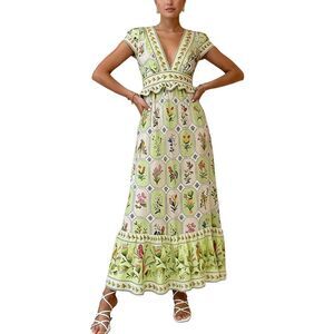 Amina Glam Womens  Printed Maxi Dress